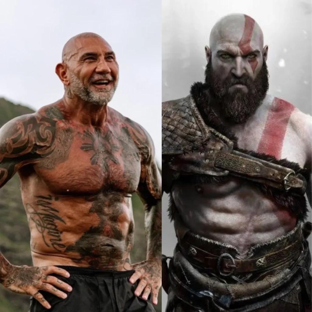 Dave Bautista and Kratos (God of War)